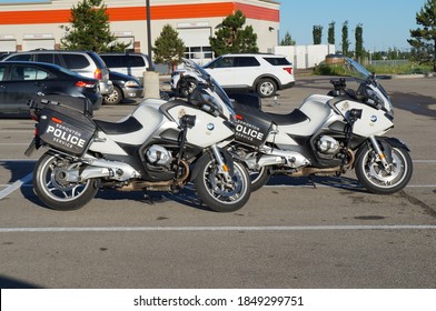 Edmonton, Alberta/Canada-July 10th 2020 Edmonton RCMP Police BMW Motorbikes