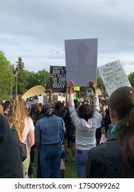 Edmonton, Canada - 06/05/2020: Thousands Of Protestors At A Peaceful Black Lives Matter Protest At The Alberta Legislature In Support Of The Unfair Police System Targeting Black And Indigenous People 