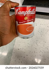 Edmonton, Canada - A Black Person Holding A Can Of Campbell's Tomato Soup