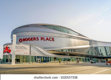 Edmonton, Canada - July 22, 2017: Famous Rogers Place Arena In Canadian Alberta