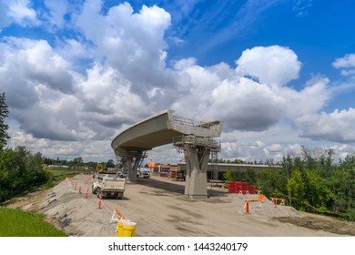 Edmonton Canada, July 4, 2019: LRT Construction Site