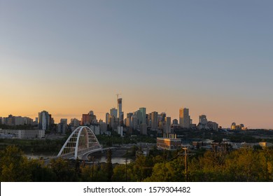 Edmonton Downtown At Sunset In Summer, Alberta, Canada