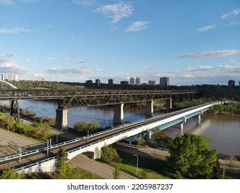 Edmonton High Level Bridge And Train Track View