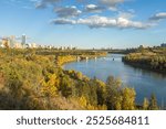 Edmonton North Saskatchewan river valley landscape with Groat bridge