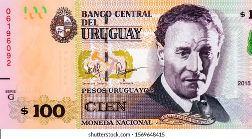 Eduardo Fabini Portrait from Uruguay 100 Pesos 2003 Banknotes. 