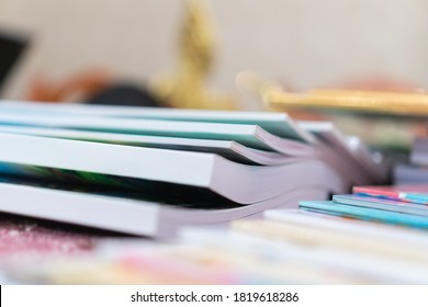 Education book report in school, Class documents of Binders file Paperwork Document on teacher desk office, Annual Reports document for education evaluation in student study in school