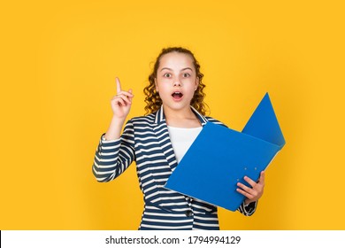 Education Concept. Happy Girl Hold Library Folder. School Library. Knowledge And Information. Administrative. Coordinator And Project Management. Library Assistant. Student Teen Formal Style.