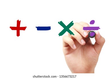 Education concept with mathematical math symbols.