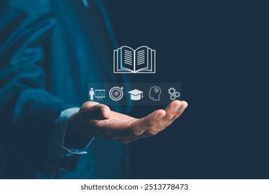 Education, E-learning technology concept. AI and machine learning enhance personalized learning. Technology course, business training. E-learning, online education, education, internet learning.