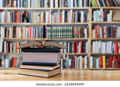 education, reading, learning, studying, knowledge, literature,education background, Romance novel, crime novel, historical novel, collection of poems,stack of  books on the table, High quality photo