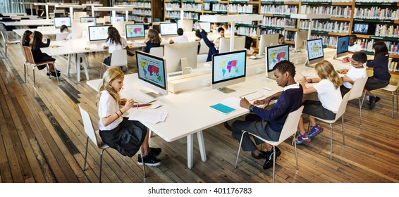 Education School Student Computer Network Technology Concept - Shutterstock ID 401176783