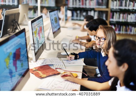 Education School Student Computer Network Technology Concept