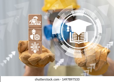 Education Smart Industry Skills Qualification concept. Professional worker skill continuing learning. - Shutterstock ID 1497897533