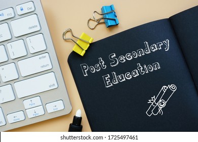 Educational Concept Meaning Post Secondary Education With Inscription On The Piece Of Paper.