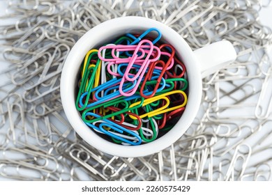Educational design creative shooting of coffee cup paperclip fla