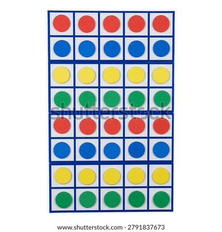 Educational math manipulative set with magnetic ten frames and colorful counters arranged on a white background. Product photography illustrating counting, number recognition and early numeracy skills.                              