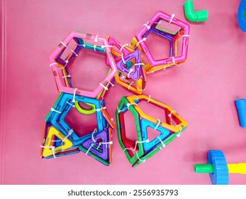 educational toys for children, various spatial shapes on the table. selective focus  - Powered by Shutterstock