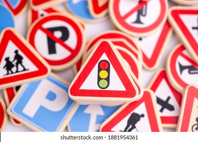 Educational Various Traffic Signs Background Stock Photo 1881954361 ...