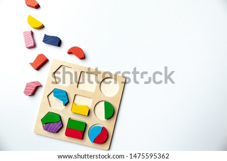 
Educational wooden toys isolate on a white background. Montessori Method