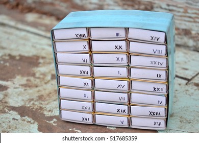 Educative DIY Advent Calendar Made Of Match Boxes With Roman Numerals