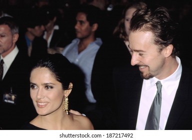 Edward Norton And Salma Hayek At The Premiere Of RED DRAGON, 9/30/2002, NYC