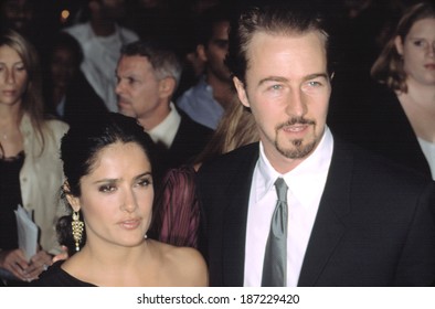 Edward Norton And Salma Hayek At The Premiere Of RED DRAGON, 9/30/2002, NYC