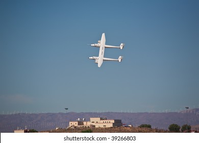 EDWARDS AFB, CA - OCT 17: Scaled Composites White Knight Two Performs At Flight Test Nation 2009, October 17, 2009, Edwards Air Force Base, CA