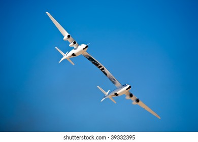 EDWARDS AFB, CA - OCTOBER 17: Scaled Composites White Knight Two Performs At Flight Test Nation 2009, October 17, 2009, Edwards Air Force Base, CA