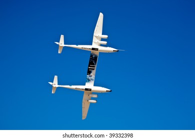 EDWARDS AFB, CA - OCTOBER 17: Scaled Composites White Knight Two Performs At Flight Test Nation 2009, October 17, 2009, Edwards Air Force Base, CA