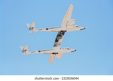 EDWARDS AFB, CA/USA - OCTOBER 17, 2009: Image Showing A Scaled Composites White Knight Two Flight Demo.