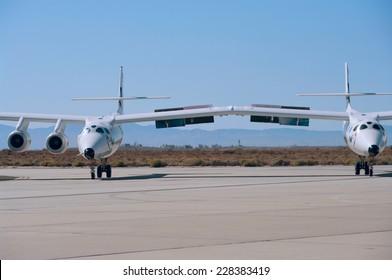 EDWARDS AFB, CA/USA - OCTOBER 17: Scaled Composites White Knight Two Taxing At Flight Test Nation 2009 Is Shown On October 17, 2009 At Edwards Air Force Base, CA/USA. 