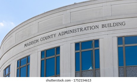 Edwardsville, Illinois/USA - May 31 2020 : Madison County,Madison County Illinois Administration Building