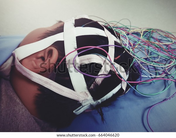 Eeg Electrode Placement Patient During Eeg Stock Photo 664046620 ...