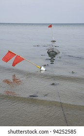 Eel Trap On A Beach Near Norsminde, Denmark