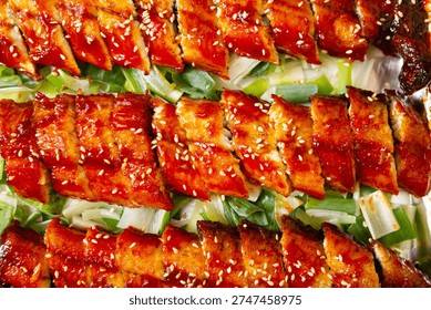 eels split and broiled[grilled] in soy, broiled eels