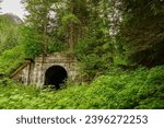 Eerie Abandoned train tunnel from Great Northern Railway, near Stevens Pass, WA