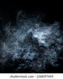 An Eerie & Intense Pale Blue Smoke Pattern/textured Overlay Over A Black Backdrop.