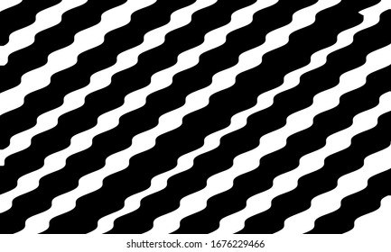 Effect background zigzag stripes design black and white pattern background and wallpaper. Abstract Background with wavy lines for websites, packaging, posters, banners, fashion design and cards.