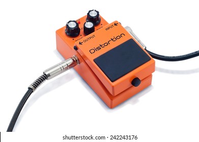 Effects Guitar Guitar Orange and Cable guitar. - Powered by Shutterstock