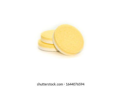 Effervescent Tablets, Electrolytes On White Background