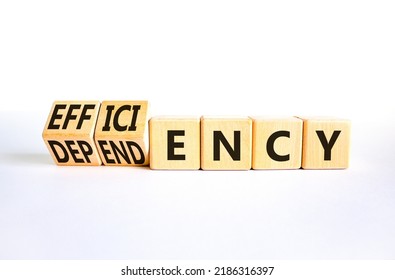 Efficiency Dependency Symbol Turned Wooden Cubes Stock Photo 2186316397 ...