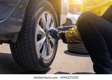 Efficient Auto Tire Replacement on the Go - Powered by Shutterstock