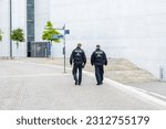 Efficient Berlin police patrolling around the Reichstag