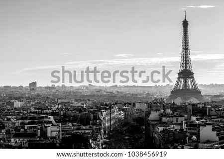 Effiel Tower overlooking Paris, France
