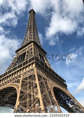Effiel Tower Paris France Upward Angle 