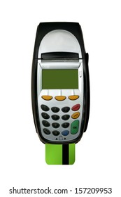 A Eftpos Machine On A Plain Background