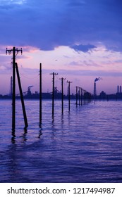 Egawa Coast During Sunset In Kisarazu, Chiba