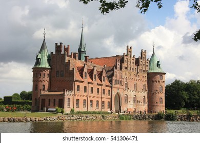 Egeskov Castle (Renaissance Water Castle) In The South Of The Island Of Funen, Denmark.