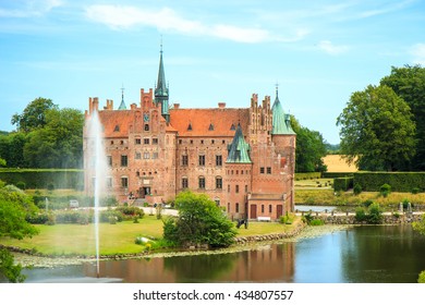 Egeskov Slot On Funen Island In Denmark