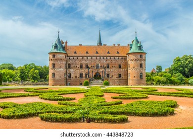 Egeskov Slot On Funen Island In Denmark